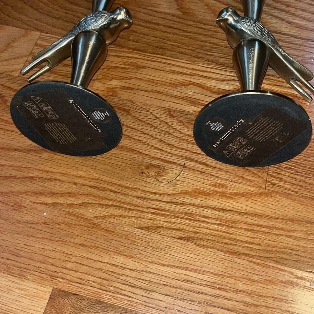 Anthropologie Marizia Sparrow Candlestick Holders Set of 2 Large NIB